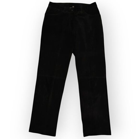 Danier Canada 100% Genuine leather Suede black pants size 8 - Picture 2 of 10